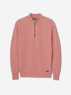 Ash Rose Sun Day Red 3D Knit Cashmere Quarter Zip | 750PJXWMB