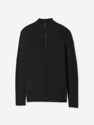 Black Sun Day Red 3D Knit Lightweight Quarter Zip | 524TDOSPU