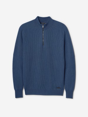 Deep End Sun Day Red 3D Knit Cashmere Quarter Zip | 981NHUOQY