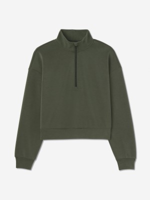 Deep Forest Green Sun Day Red Luxe Lounge Midweight Quarter Zip | 081GPLQRY