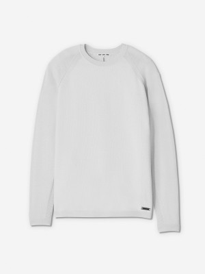 Moon Sun Day Red 3D Knit Cashmere Crew | 837ZDPEWO