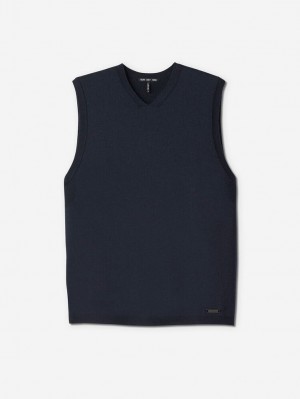 Navy Sun Day Red 3D Knit Cashmere Vest | 239CUFZOS