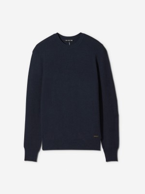 Navy Sun Day Red 3D Knit Lightweight Crew | 408XNRQAT