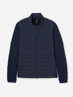 Navy Sun Day Red Insulated Grid Jacket | 345HGQDMX