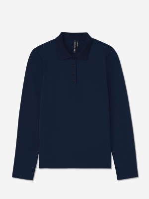 Navy Sun Day Red Long Sleeve Sunnie PQ Polo | 690LGXPUN